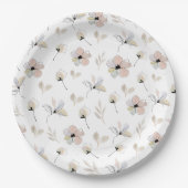 Moderne Minimal Boho Floral Design Papieren Borden Bordje (Voorkant)