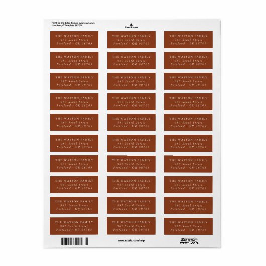 Moderne Minimal Boho Rust Rood Etiket (Full Sheet)