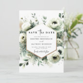 Moderne Minimal Boho Sage Green Wedding Save The Date (Staand voorkant)
