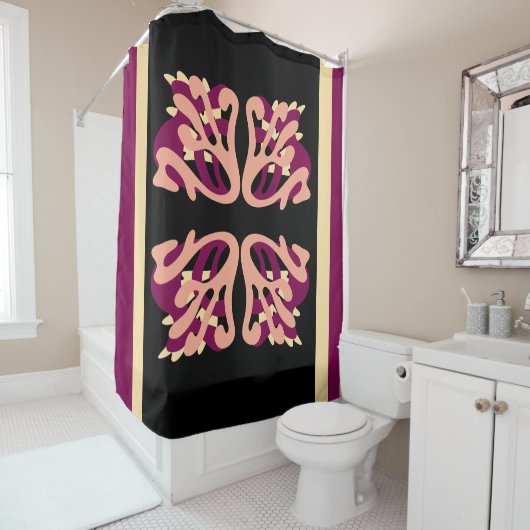 Moderne Minimal Bold Art harten Douchegordijn (In situ)