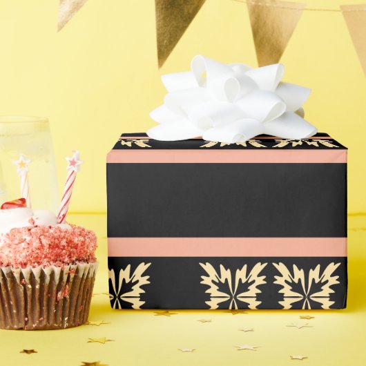 Moderne Minimal Bold Art Leaves Cadeaupapier (Verjaardagsfeest)