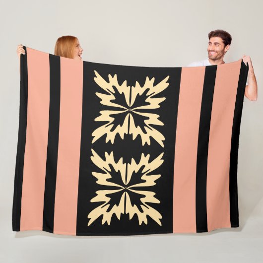 Moderne Minimal Bold Art Leaves Fleece Deken (In situ)