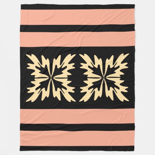 Moderne Minimal Bold Art Leaves Fleece Deken (Voorkant)