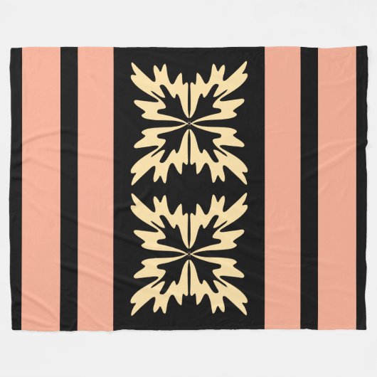 Moderne Minimal Bold Art Leaves Fleece Deken (Voorkant (Horizontaal))