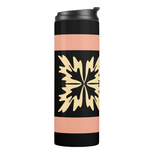 Moderne Minimal Bold Art Leaves Thermosbeker (Gedraaid links)