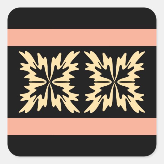 Moderne Minimal Bold Art Leaves Vierkante Sticker (Voorkant)