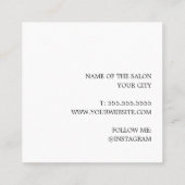 Moderne minimal bold Bord Rozen kapsalon Vierkante Visitekaartje (Achterkant)