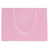 Moderne Minimal Business Logo Roze Bedrijfsinfo Groot Cadeauzakje (Voorkant)