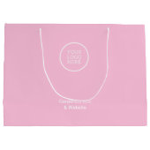 Moderne Minimal Business Logo Roze Bedrijfsinfo Groot Cadeauzakje (Achterkant)