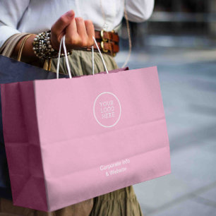 Moderne Minimal Business Logo Roze Bedrijfsinfo Groot Cadeauzakje