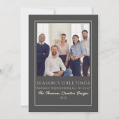 Moderne Minimal Business Team Foto Kerstmis Feestdagenkaart (Voorkant)