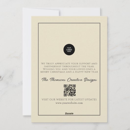 Moderne Minimal Business Team Foto Kerstmis Feestdagenkaart (Achterkant)