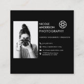 Moderne Minimal Camera Fotograaf Afbeelding Logo Vierkante Visitekaartje (Voorkant)