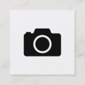 Moderne Minimal Camera Fotograaf Vierkante Visitekaartje (Voorkant)