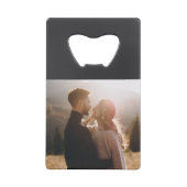 Moderne Minimal Cheers om van fotobruiloft te houd Creditkaart Flessenopener (Achterkant)