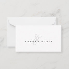 Moderne Minimal Chic Stijlvolle Monogram Professio Notitiekaartje