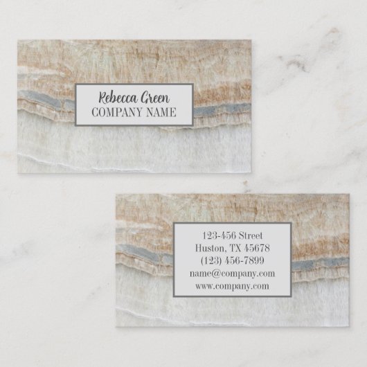Moderne minimal chique stijlvolle Mode beige marme Visitekaartje (Voorkant / Achterkant)