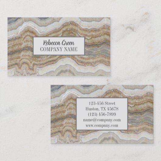 Moderne minimal chique stijlvolle Mode beige marme Visitekaartje (Voorkant / Achterkant)