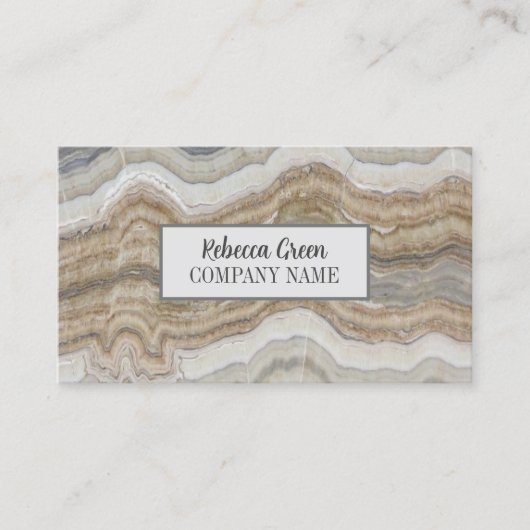 Moderne minimal chique stijlvolle Mode beige marme Visitekaartje (Voorkant)