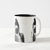 Moderne Minimal Clean 3 foto's Tweekleurige Koffiemok (Voorkant rechts)