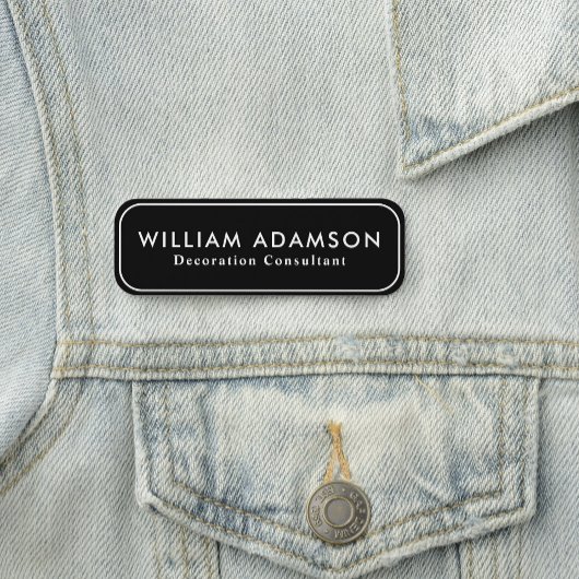 Moderne Minimal Clean Black Professional Business Naamplaatje