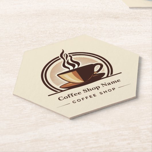 Moderne Minimal Coffee Shop professionele winkel Kartonnen Onderzetters (Schuin)
