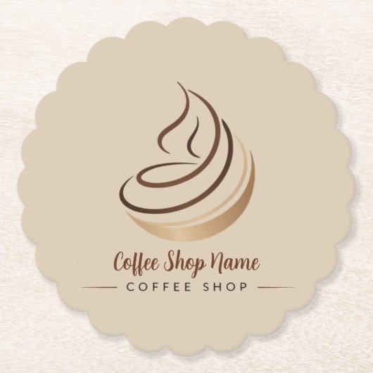 Moderne Minimal Coffee Shop professionele winkel Kartonnen Onderzetters (Voorkant)