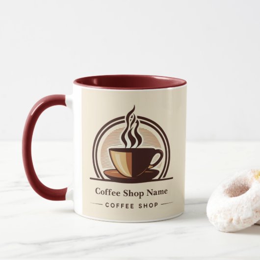 Moderne Minimal Coffee Shop professionele winkel Mok (Met donut)