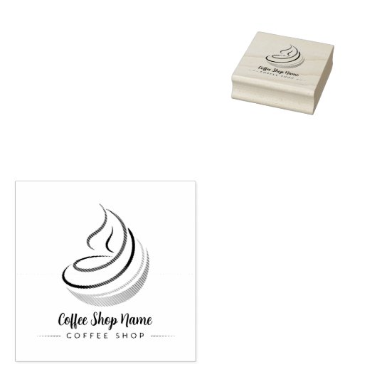Moderne Minimal Coffee Shop professionele winkel Rubberstempel (Gestempeld)
