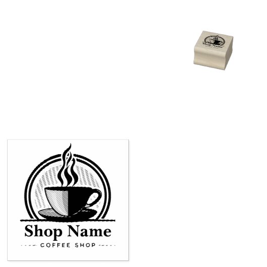 Moderne Minimal Coffee Shop professionele winkel Rubberstempel (Gestempeld)