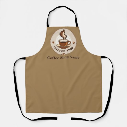 Moderne Minimal Coffee Shop professionele winkel Schort (Voorkant)