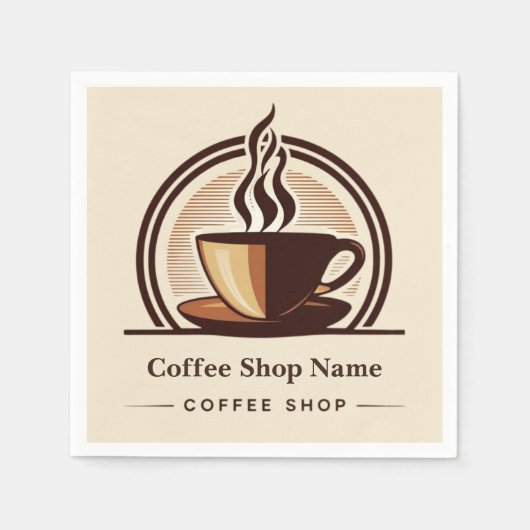 Moderne Minimal Coffee Shop professionele winkel Servet (Voorkant)