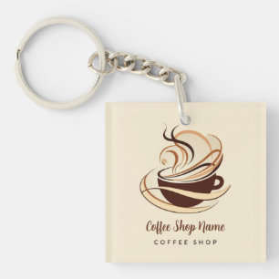 Moderne Minimal Coffee Shop professionele winkel Sleutelhanger