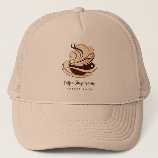 Moderne Minimal Coffee Shop professionele winkel Trucker Pet (Voorkant)