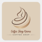 Moderne Minimal Coffee Shop professionele winkel Vierkante Sticker (Voorkant)