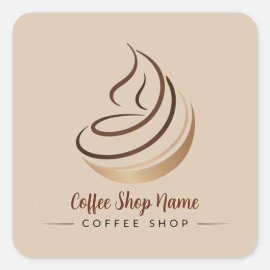 Moderne Minimal Coffee Shop professionele winkel Vierkante Sticker (Voorkant)