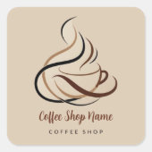 Moderne Minimal Coffee Shop professionele winkel Vierkante Sticker (Voorkant)