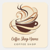Moderne Minimal Coffee Shop professionele winkel Vierkante Sticker (Voorkant)