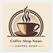 Moderne Minimal Coffee Shop professionele winkel Vierkante Sticker (Voorkant)