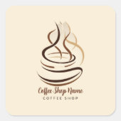 Moderne Minimal Coffee Shop professionele winkel Vierkante Sticker (Voorkant)