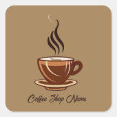 Moderne Minimal Coffee Shop professionele winkel Vierkante Sticker (Voorkant)