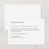 Moderne Minimal Crisp White Wedding RSVP Kaartje (Voorkant / Achterkant)