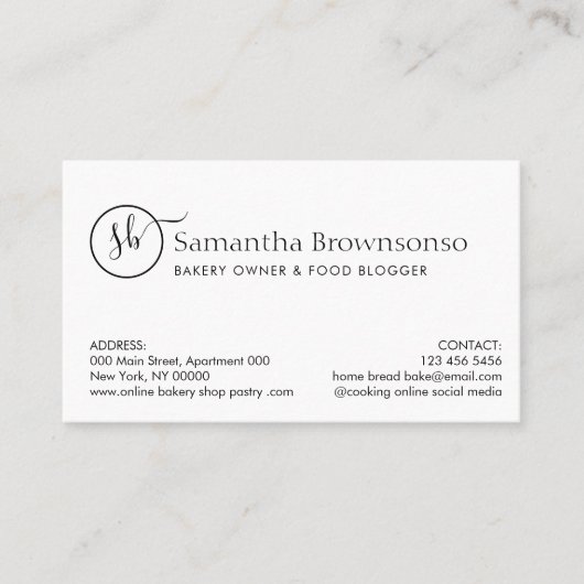 Moderne Minimal Custom Foto Ei Brood Bakkerij Visitekaartje (Voorkant)