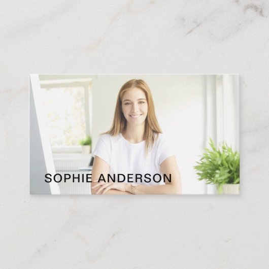 Moderne Minimal Custom Photo Professional Visitekaartje (Voorkant)