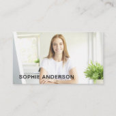 Moderne Minimal Custom Photo Professional Wit Visitekaartje (Voorkant)