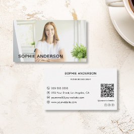 Moderne Minimal Custom Photo Professional Wit Visitekaartje