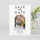 Moderne Minimal Dome Photo Wedding Sla de datum op Kaart (Staand voorkant)