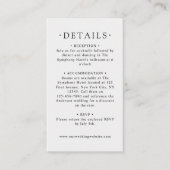 Moderne Minimal Doves & Script Wedding Details Informatiekaartje (Voorkant)