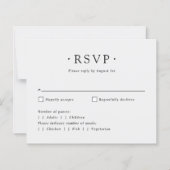 Moderne Minimal Duiven Elegant Script Trouw RSVP (Voorkant)