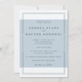 Moderne Minimal Dusty Blue Weeding Kaart (Voorkant)